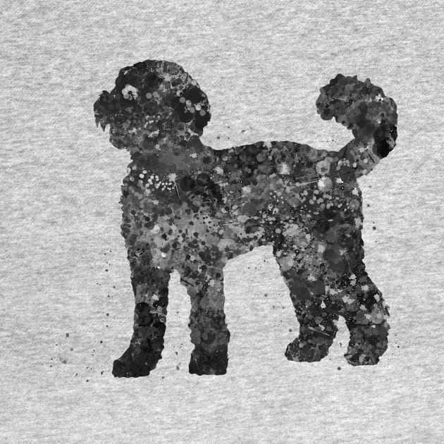 Labradoodle dog black and white by Yahya Art